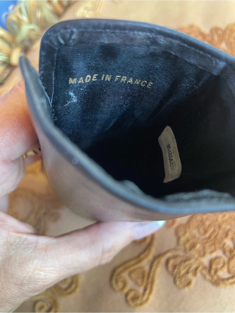 Chanel Black Leather Sunglasses Case with Logo, and Chanel mirror